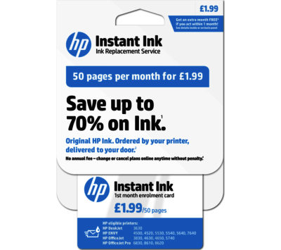 HP Instant Ink Enrollment card - 50 pages per month HP Instant Ink Enrollment card - 50 pages per month